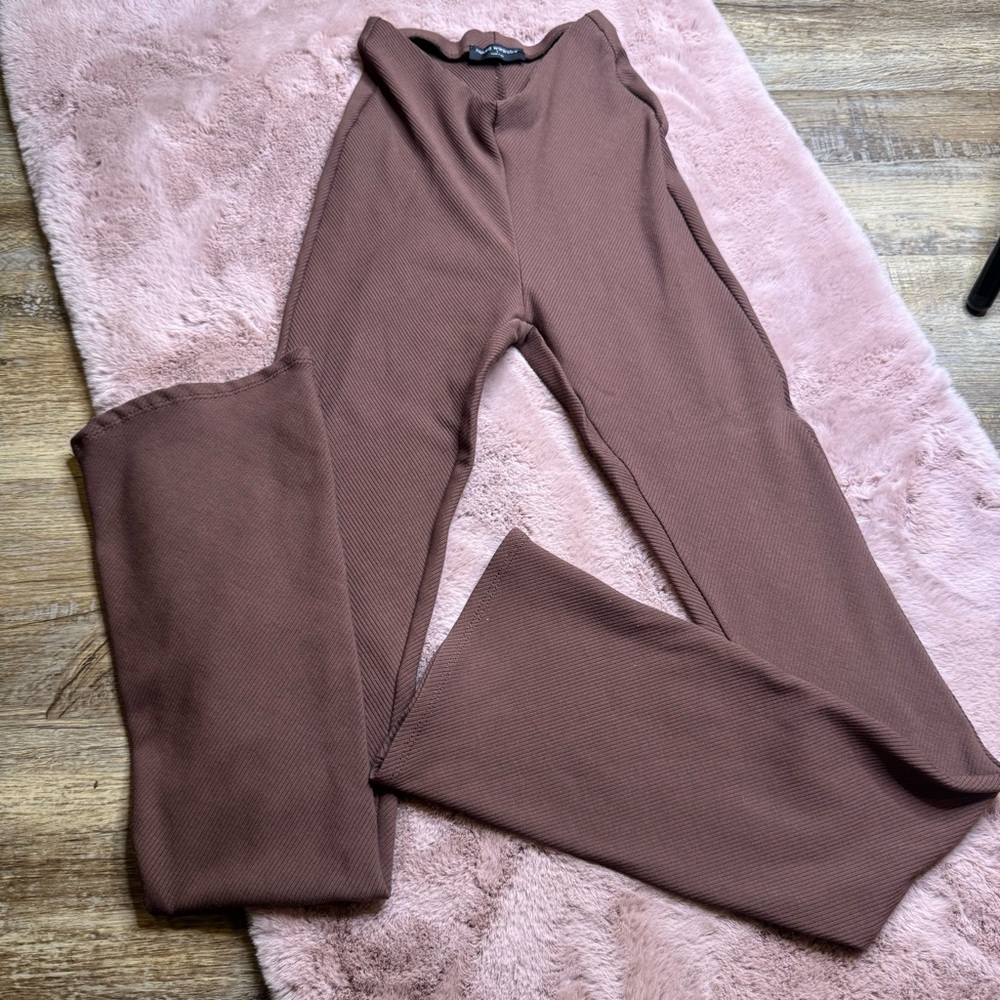 naked wardrobe Brown Ribbed Pants